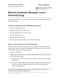 Manual Lymphatic Massage: Lower Extremity (Leg) - Pages