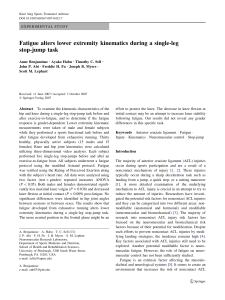 Fatigue alters lower extremity kinematics during a single