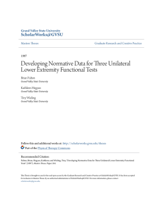 Developing Normative Data for Three Unilateral Lower Extremity