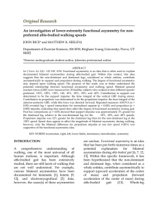 An Investigation of Lower-extremity Functional Asymmetry For Non