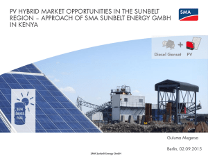 PV Hybrid Market Opportunities in the Sunbelt region – Approach of