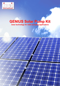 GENIUS Solar Pump Kit