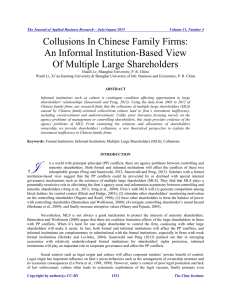 Collusions In Chinese Family Firms: An Informal Institution