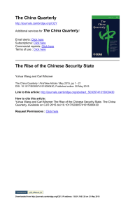 The China Quarterly The Rise of the Chinese Security State
