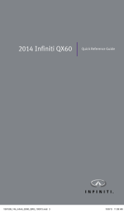 2014 Infiniti QX60 | Quick Reference Guide