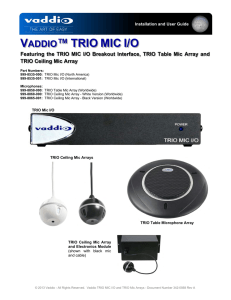 Vaddio TRIO Mic I/O Installation and User Guide