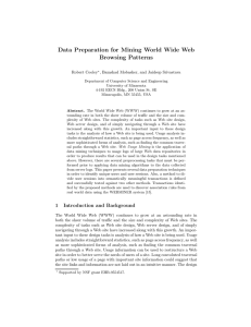 Data Preparation for Mining World Wide Web Browsing Patterns