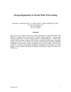 Strong Regularities in World Wide Web Surfing