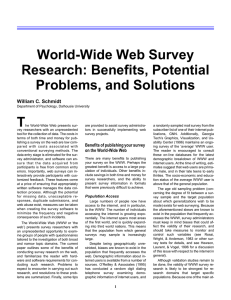 Article 19 World-Wide Web Survey Research: Benefits, Potential