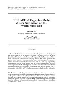 SNIF-ACT: A Cognitive Model of User Navigation on the World Wide