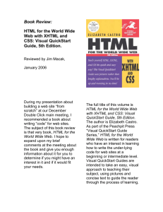 Book Review: HTML for the World Wide Web