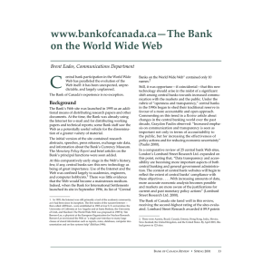 www.bankofcanada.ca—The Bank on the World Wide Web