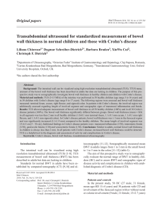 Transabdominal ultrasound for standardized measurement of bowel