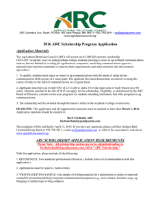 2016 ARC Scholarship Program Application