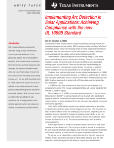 Implementing Arc Detection in Solar Applications