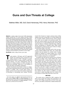 Guns and Gun Threats at College