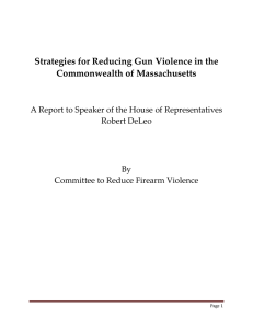 Strategies for Reducing Gun Violence in the Commonwealth of