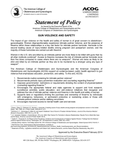 Statement of Policy, Gun Violence and Safety