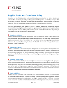 Supplier Ethics and Compliance Policy