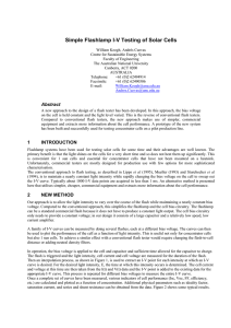 Simple Flashlamp IV Testing of Solar Cells