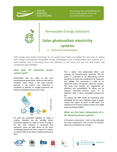 Solar photovoltaic electricity systems