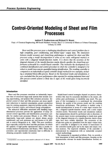 Control-Oriented Modeling of Sheet and Film Processes