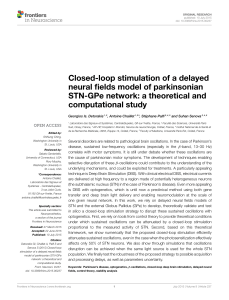 Closed-loop stimulation of a delayed neural fields model of