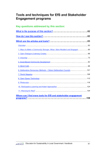 Tools and techniques for EfS and Stakeholder Engagement