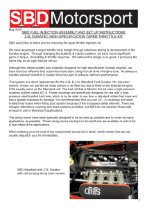 SBD FUEL INJECTION ASSEMBLY AND SET UP INSTRUCTIONS
