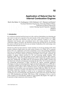Application of Natural Gas for Internal Combustion Engines