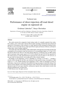 Performance of direct-injection off-road diesel
