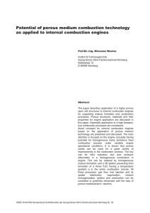 Potential of porous medium combustion technology as applied to