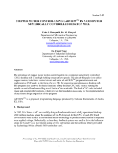 stepper motor control using labviewtm in a computer numerically