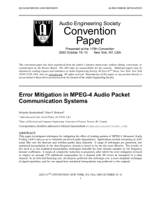 Error Mitigation in MPEG-4 Audio Packet Communication Systems