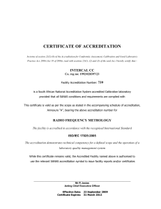 certificate of accreditation