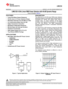 LMH2120 6 GHz Linear RMS Power Detector with 40 dB Dynamic