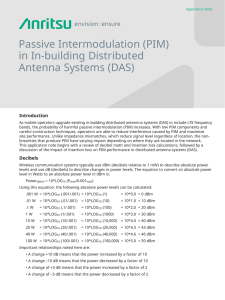 (PIM) in In-building Distributed Antenna Systems (DAS)