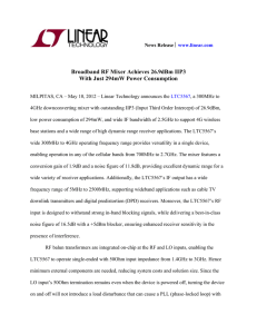 Broadband RF Mixer Achieves 26.9dBm IIP3 With Just 294mW