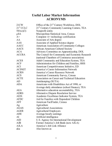 Useful Labor Market Information ACRONYMS