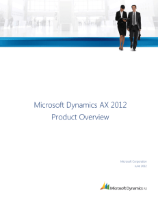 Microsoft Dynamics AX 2012 Product Overview