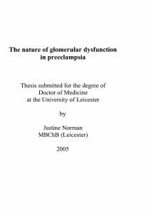 The nature of glomerular dysfunction in preeclampsia