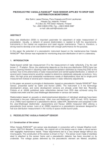 piezoelectric vaisala raincap® rain sensor applied to drop size