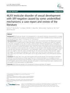 46,XX testicular disorder of sexual development with SRY