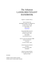 Landlord / Tenant Handbook - Arkansas REALTORS® Association