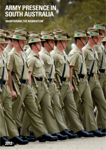 ArMy PreSence in South AuStrAliA