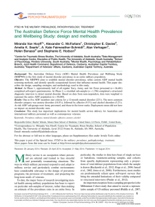 The Australian Defence Force Mental Health Prevalence and