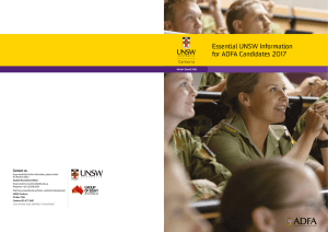 Essential UNSW Information for ADFA