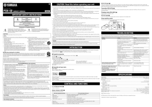 IMPORTANT SAFETY INSTRUCTIONS CAUTION: Read this before