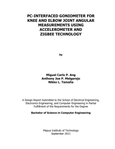 pc-interfaced goniometer for knee and elbow joint angular