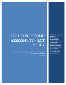 LSE100 Portfolio assessment pilot study